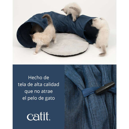 tunel plegable para gatos con tela premium