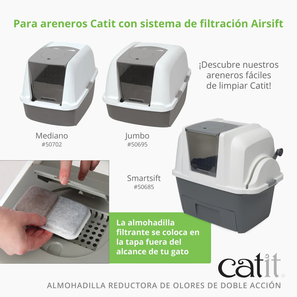 Catit | Filtro Dual Reductor de Olores de Arenero Airsift (2 recambios)